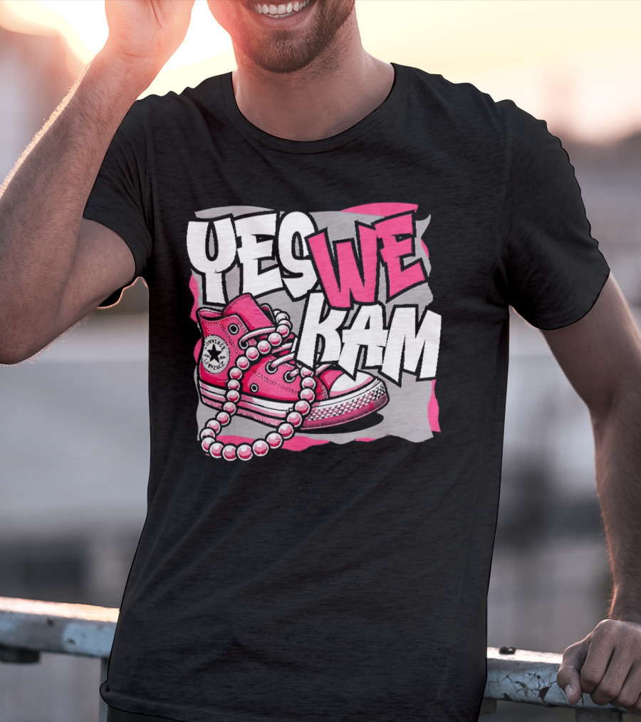Yes We Kam Madam Shoes And Pearls Converse Sneakers T-Shirt