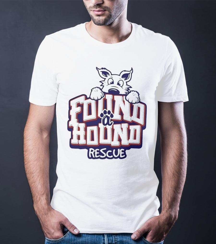 Found A Hound Rescue Dog Paw Prints T-Shirt