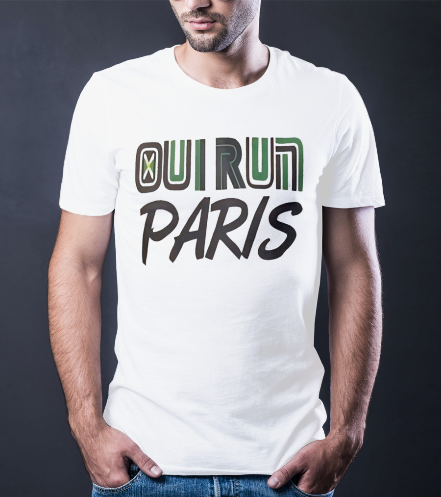 OUI RUN PARIS Star Lettering T-Shirt