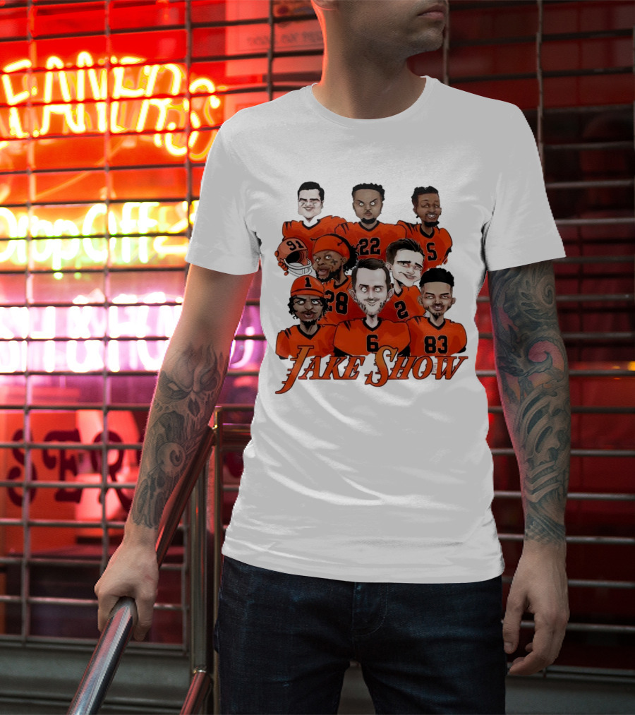 Jake Show Cartoon Cincinnati Bengals Football Players T-Shirt
