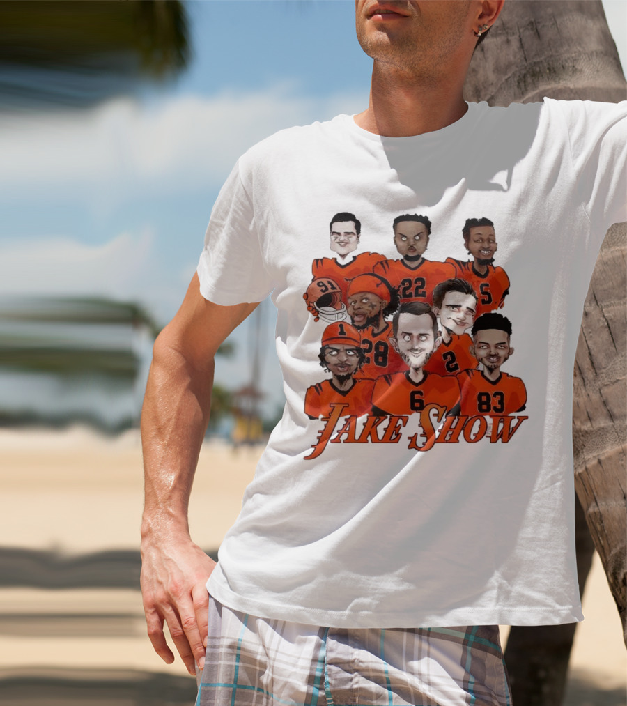 Jake Show Cartoon Cincinnati Bengals Football Players T-Shirt