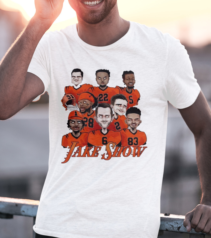 Jake Show Cartoon Cincinnati Bengals Football Players T-Shirt