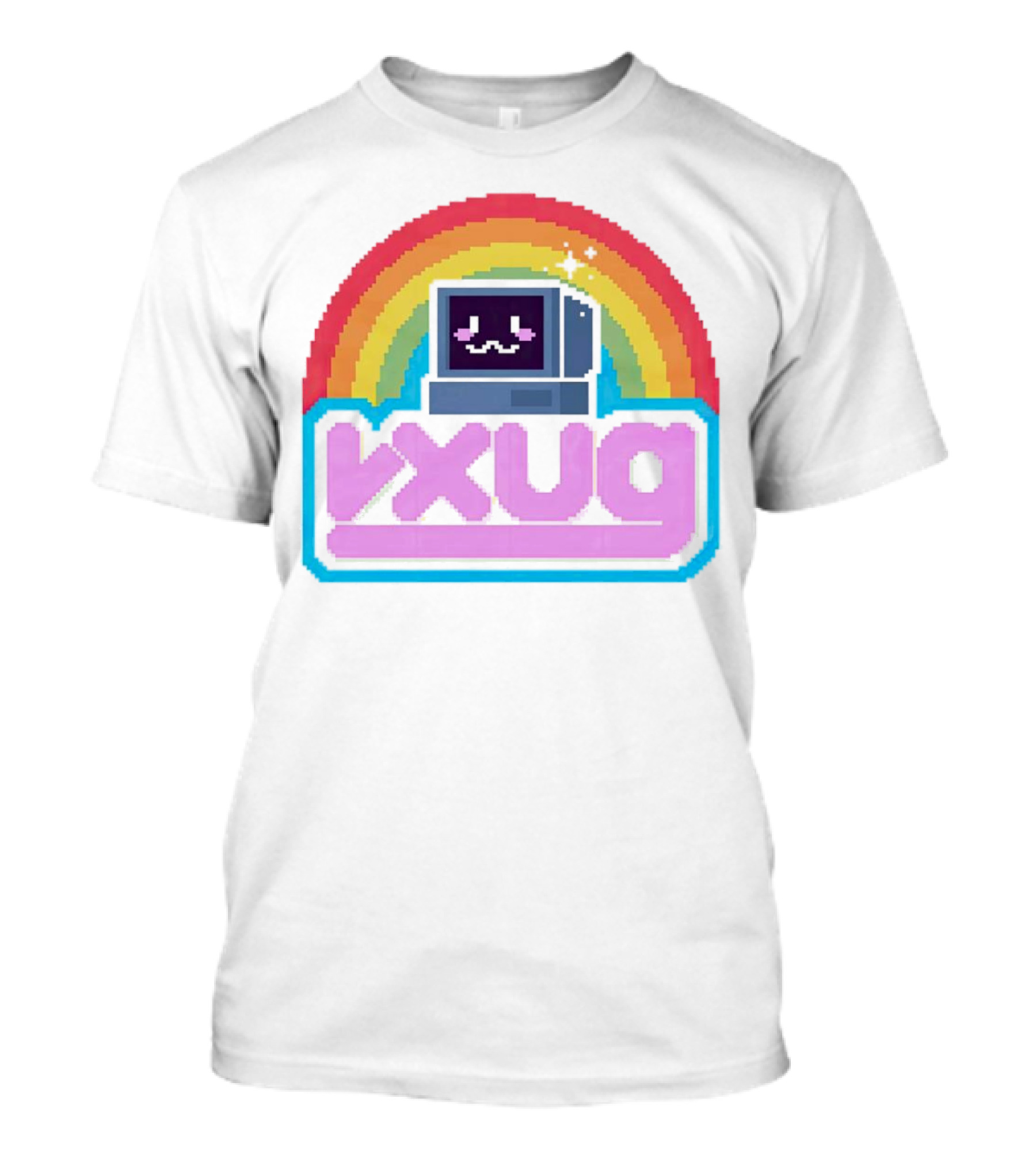 Rainbow Vxug Pixel Art Retro Computer T-Shirt