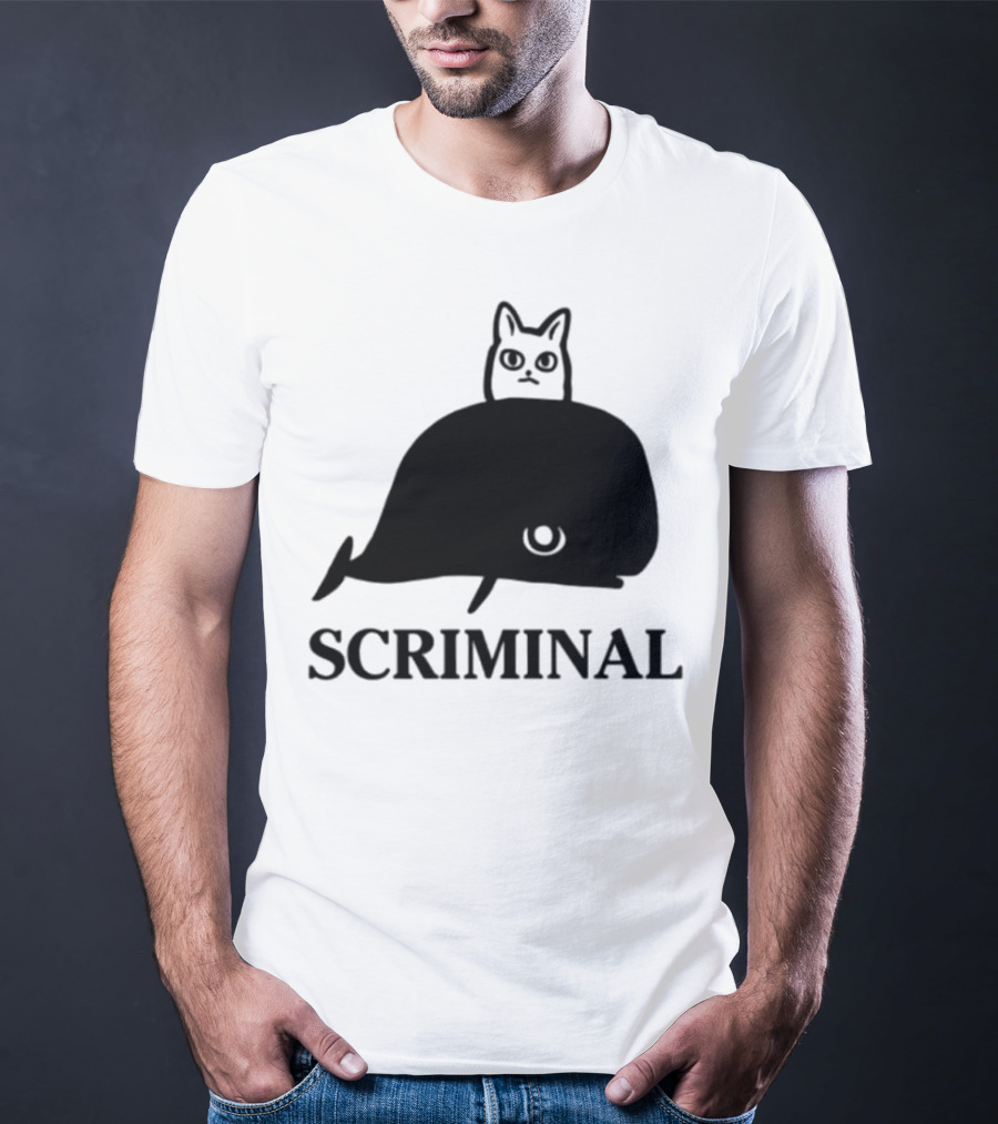 Scriminal Cat On Whale T-Shirt