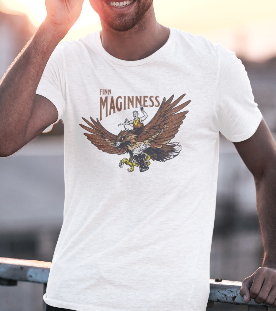 Finn Maginness Eagle Illustration With Number 37 And Football T-Shirt