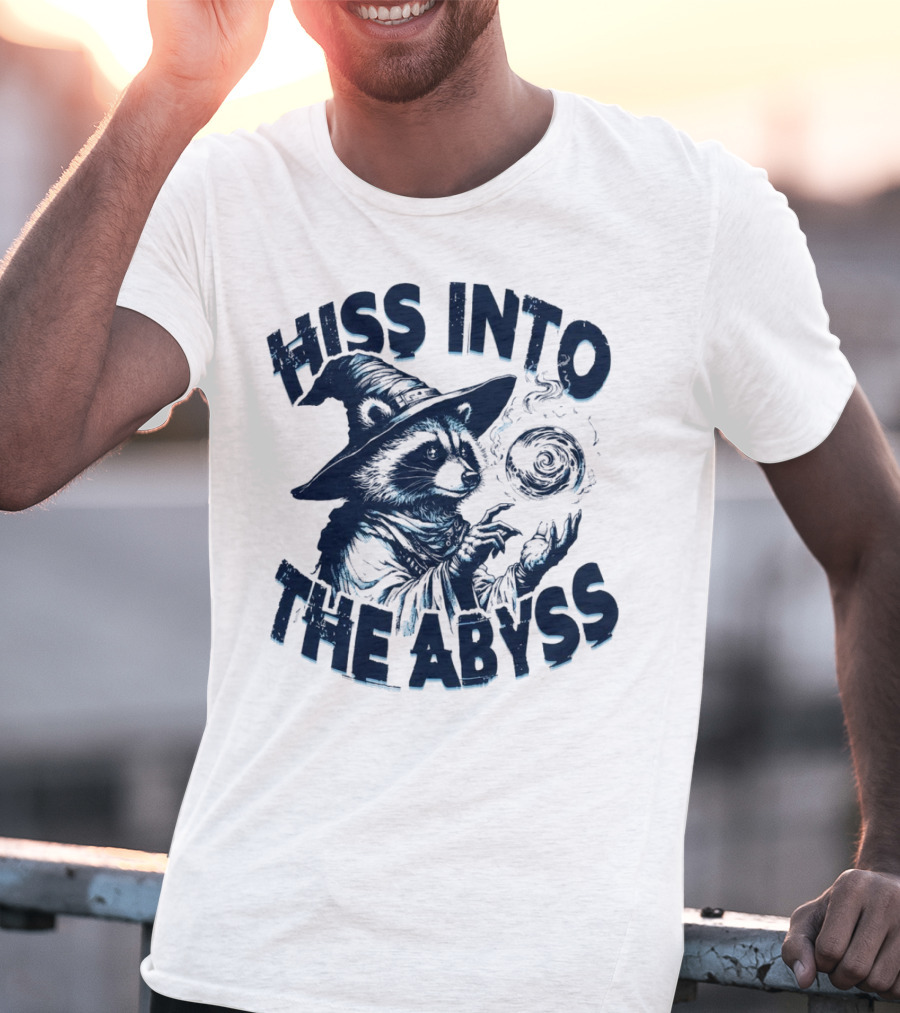 Hiss Into The Abyss Raccoon Witch With Magic Orb T-Shirt