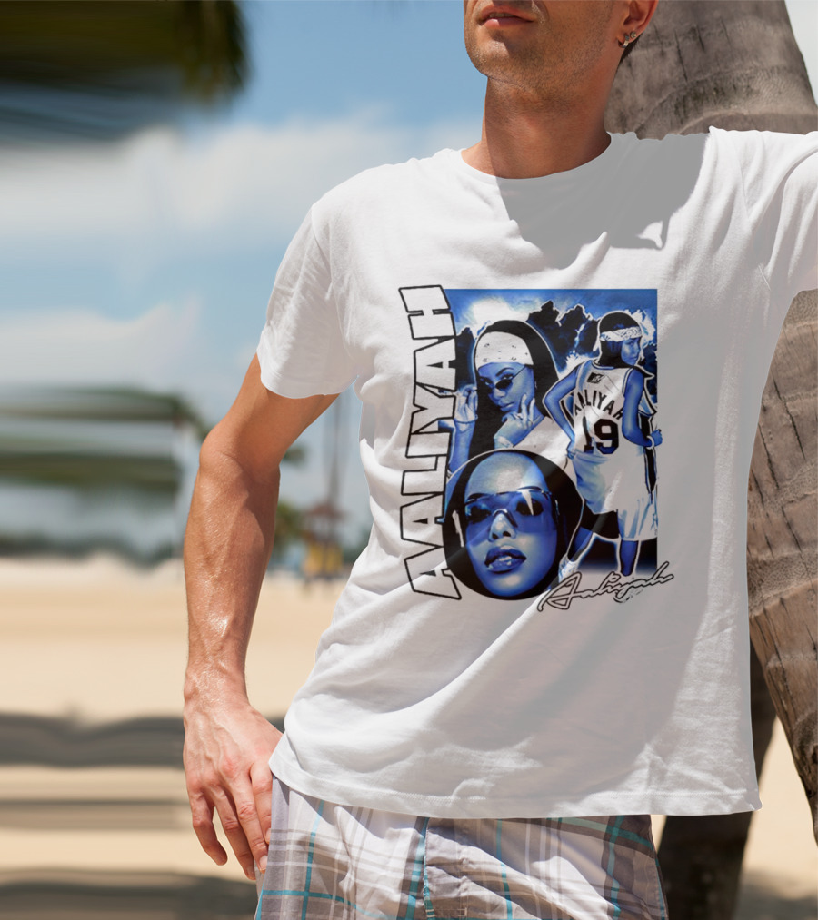 Aaliyah Vintage Rap Aaliyah 90s Style University Blue Jordan T-Shirt