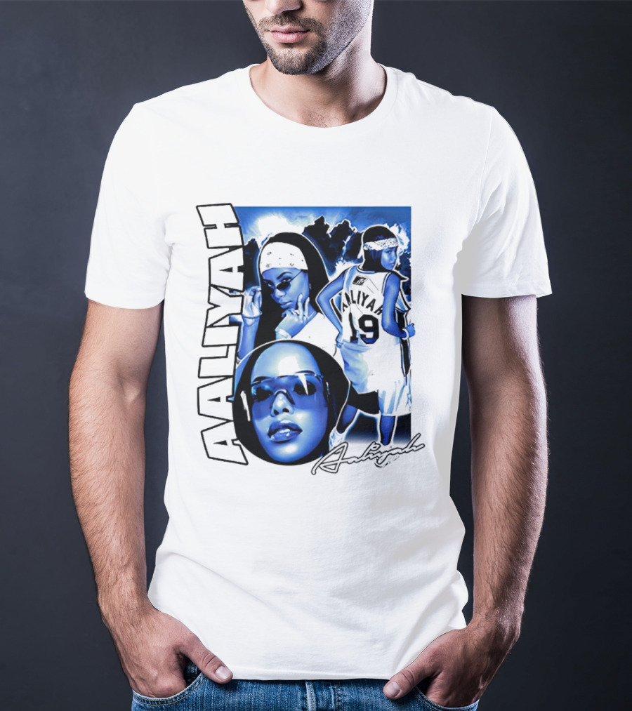 Aaliyah Vintage Rap Aaliyah 90s Style University Blue Jordan T-Shirt