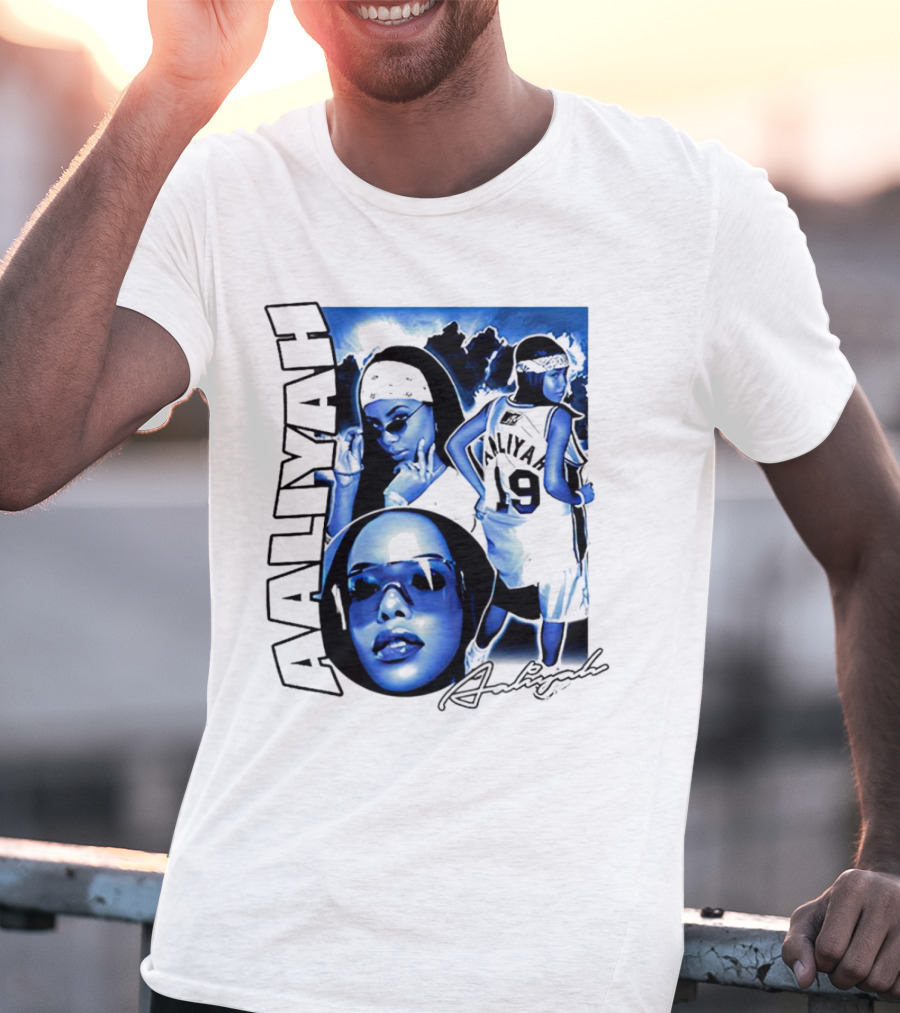 Aaliyah Vintage Rap Aaliyah 90s Style University Blue Jordan T-Shirt