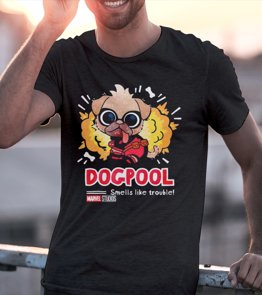 Deadpool Marvel Studios Dogpool Smells Like Trouble T-Shirt