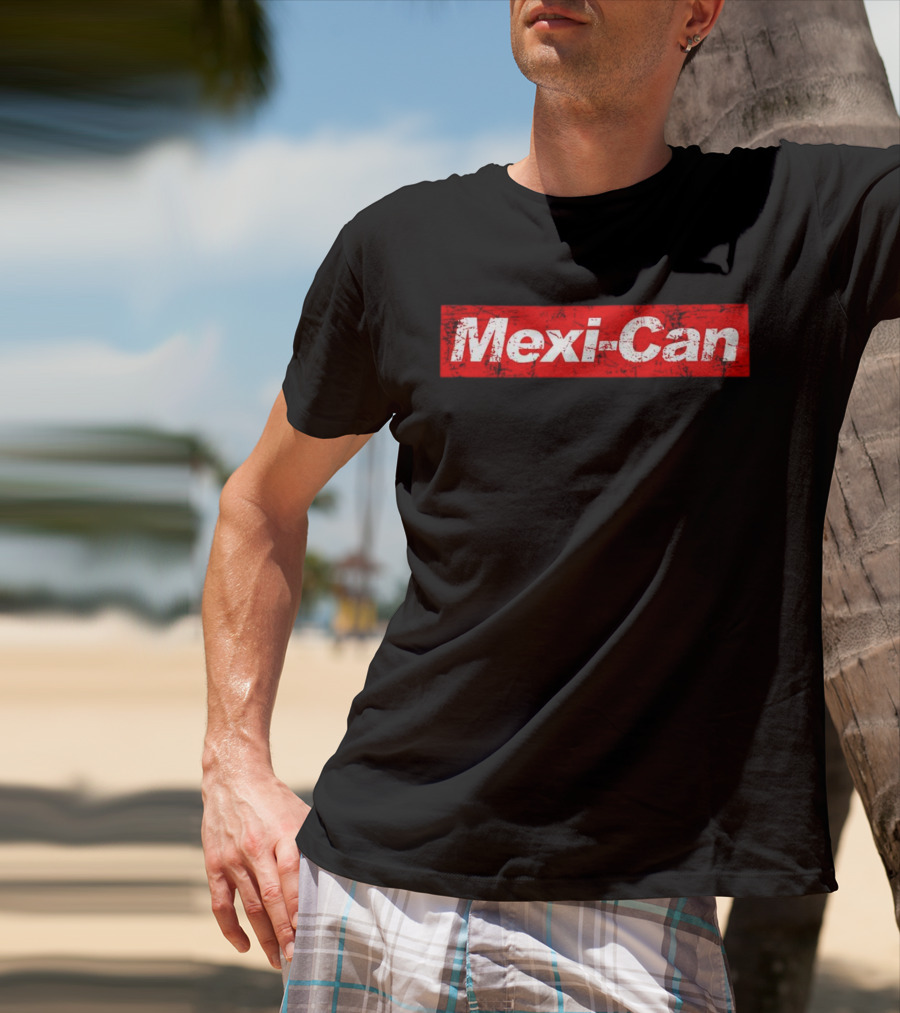 Mexi-Can Bold Red Grunge Style Typography T-Shirt