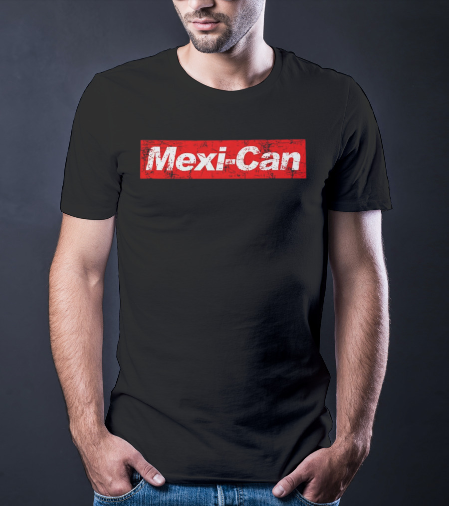 Mexi-Can Bold Red Grunge Style Typography T-Shirt