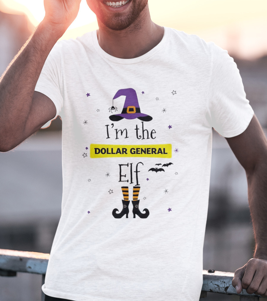 I'm The Dollar General Elf Halloween Witch Hat And Boots Theme T-Shirt