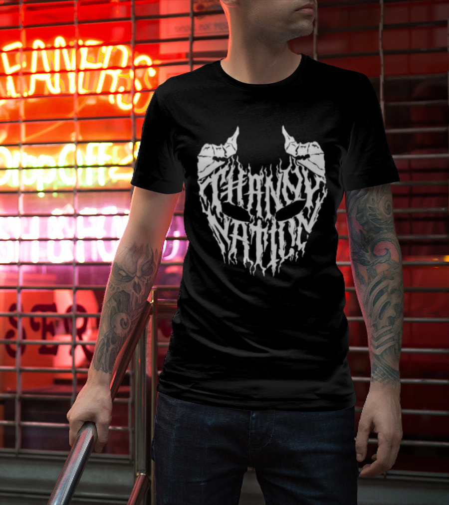 Thanny Nation Flame Text With Mask T-Shirt