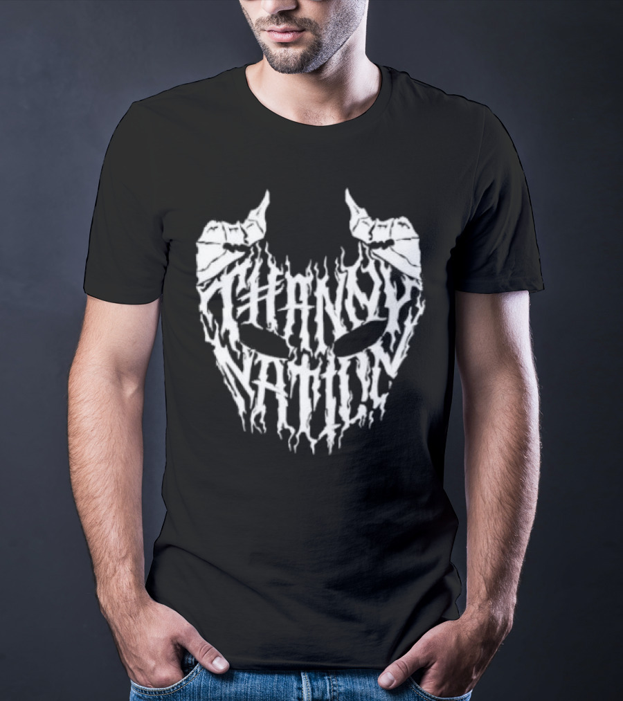 Thanny Nation Flame Text With Mask T-Shirt