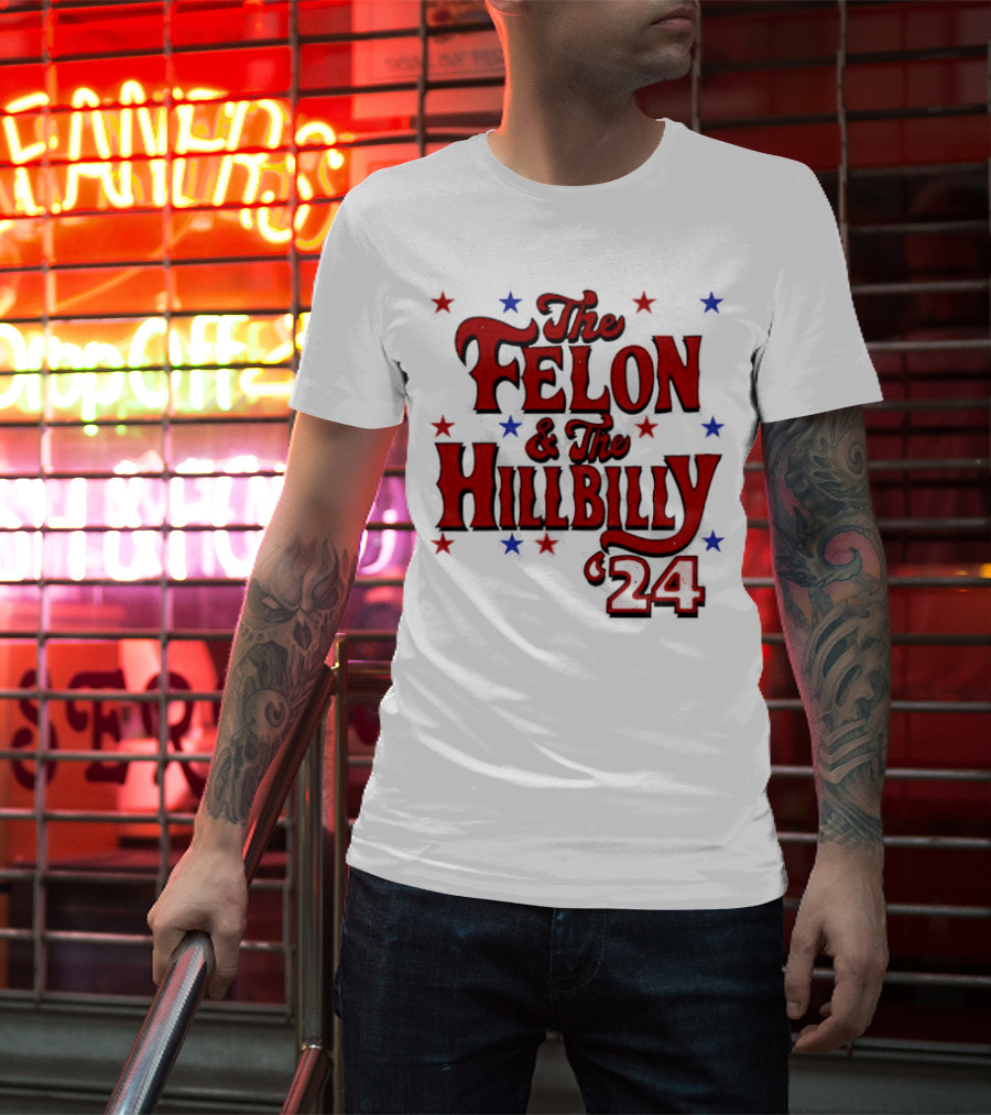 The Felon And The Hillbilly 24 Red And Blue Star T-Shirt