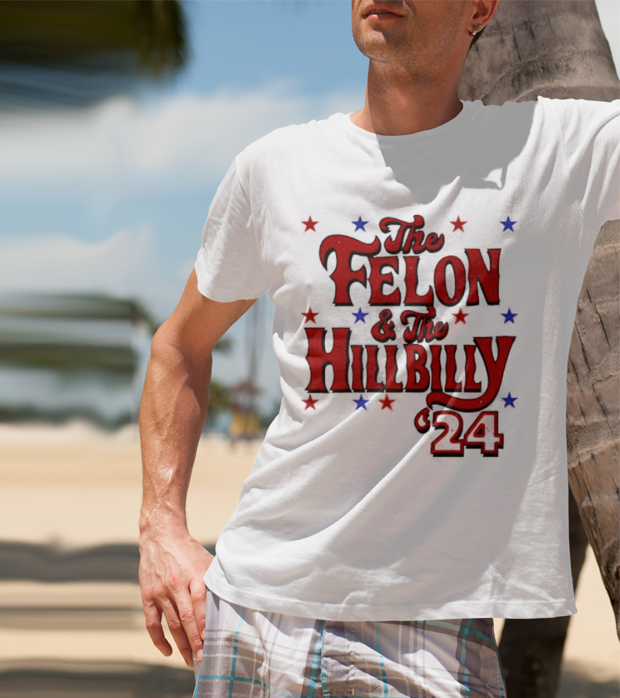 The Felon And The Hillbilly 24 Red And Blue Star T-Shirt