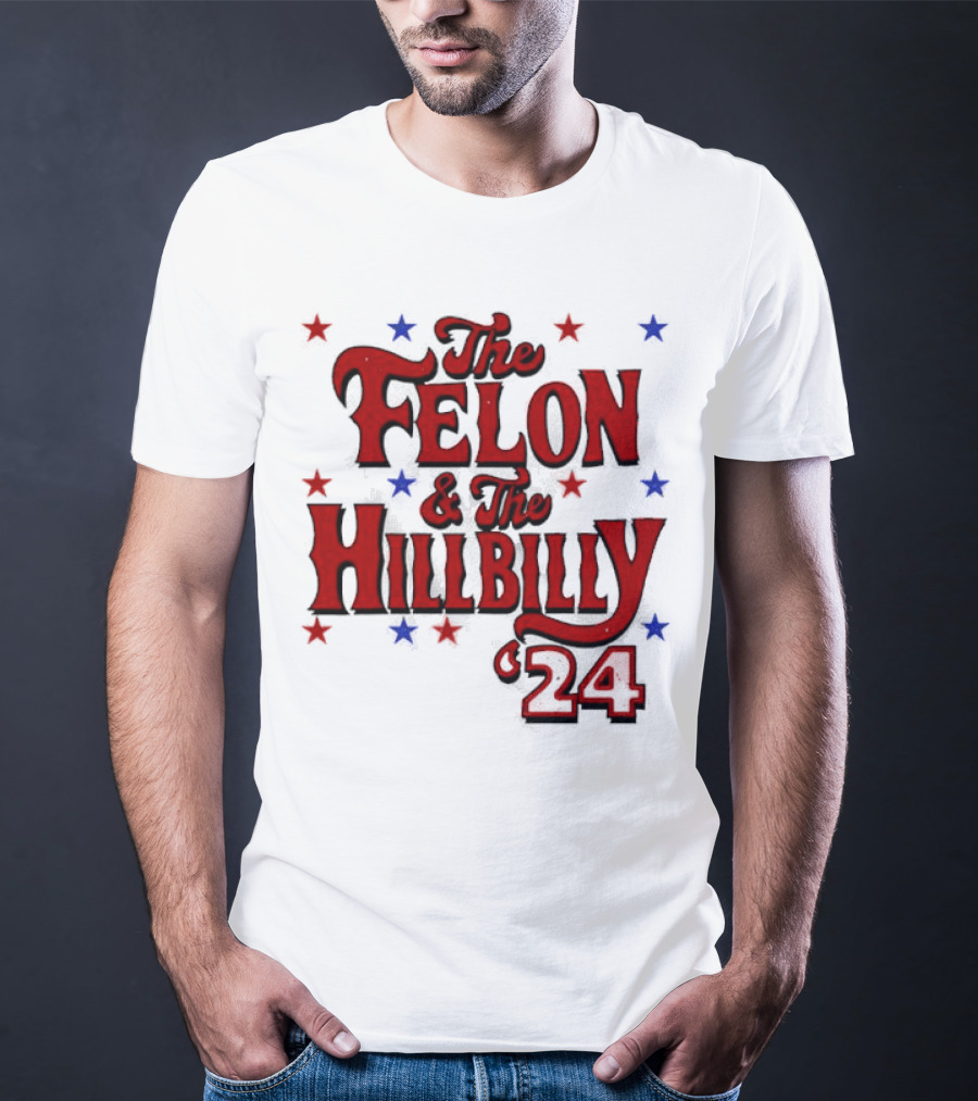 The Felon And The Hillbilly 24 Red And Blue Star T-Shirt