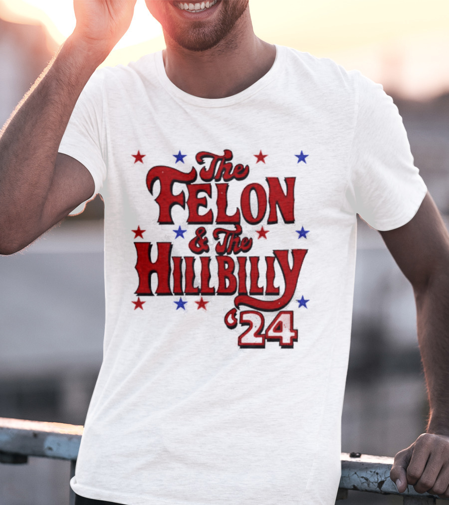 The Felon And The Hillbilly 24 Red And Blue Star T-Shirt