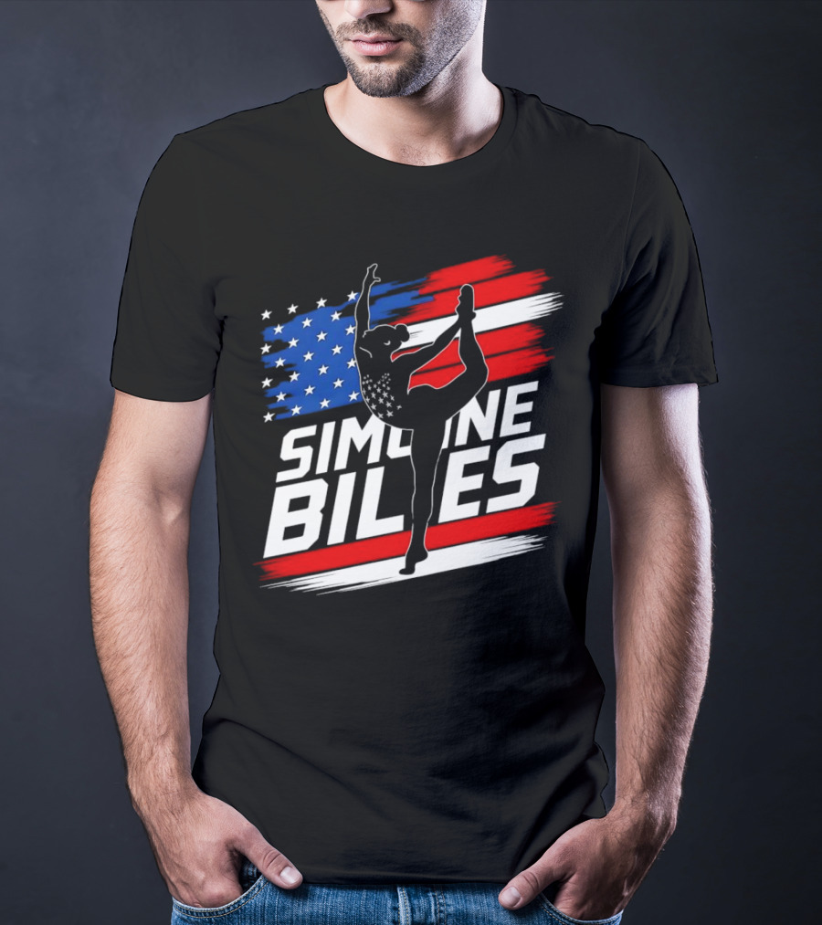 SIMONE BILES USA AMERICAN FLAG GYMNASTICS TEAM T-Shirt