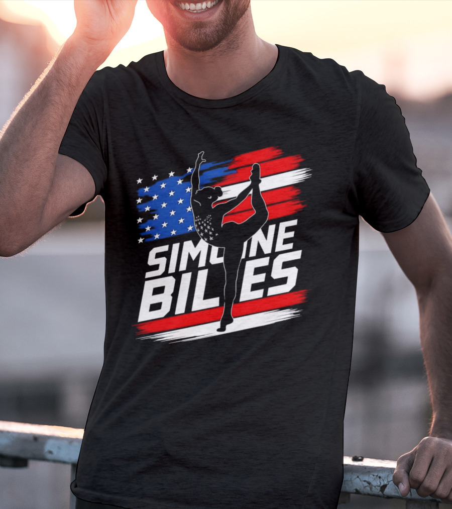 SIMONE BILES USA AMERICAN FLAG GYMNASTICS TEAM T-Shirt
