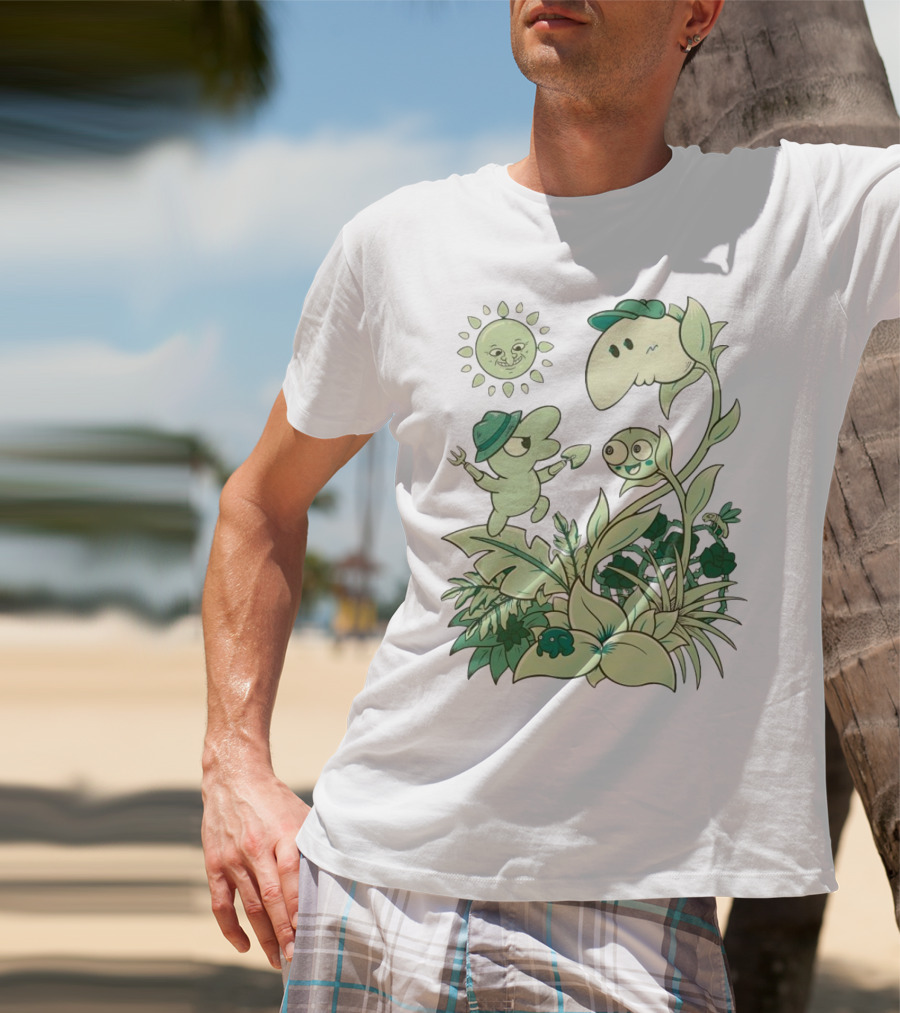 Smiling Friends Disdainful Gardener Cheerful Plant Companions And Sun T-Shirt