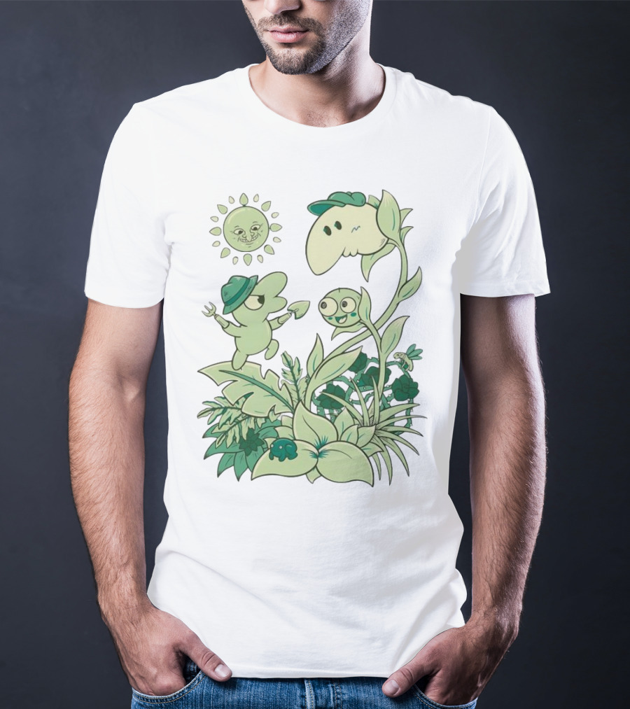 Smiling Friends Disdainful Gardener Cheerful Plant Companions And Sun T-Shirt
