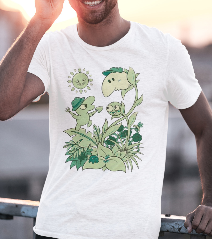 Smiling Friends Disdainful Gardener Cheerful Plant Companions And Sun T-Shirt