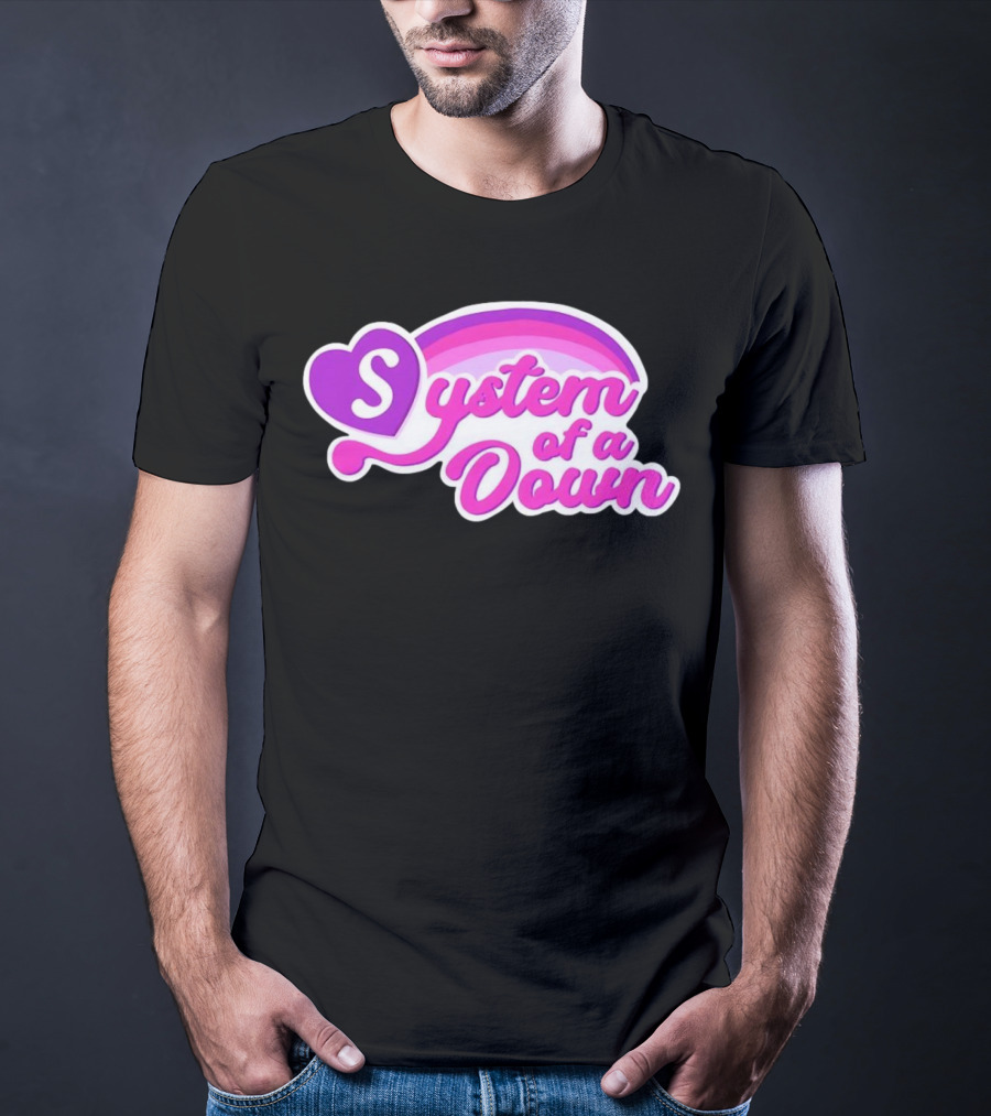 System Of A Down Rainbow Heart T-Shirt