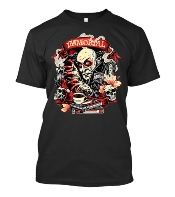 Count Orlok Nosferatu Immortal Vampire With Skulls And Coffin Mug T-Shirt