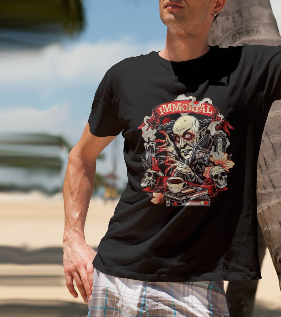 Count Orlok Nosferatu Immortal Vampire With Skulls And Coffin Mug T-Shirt