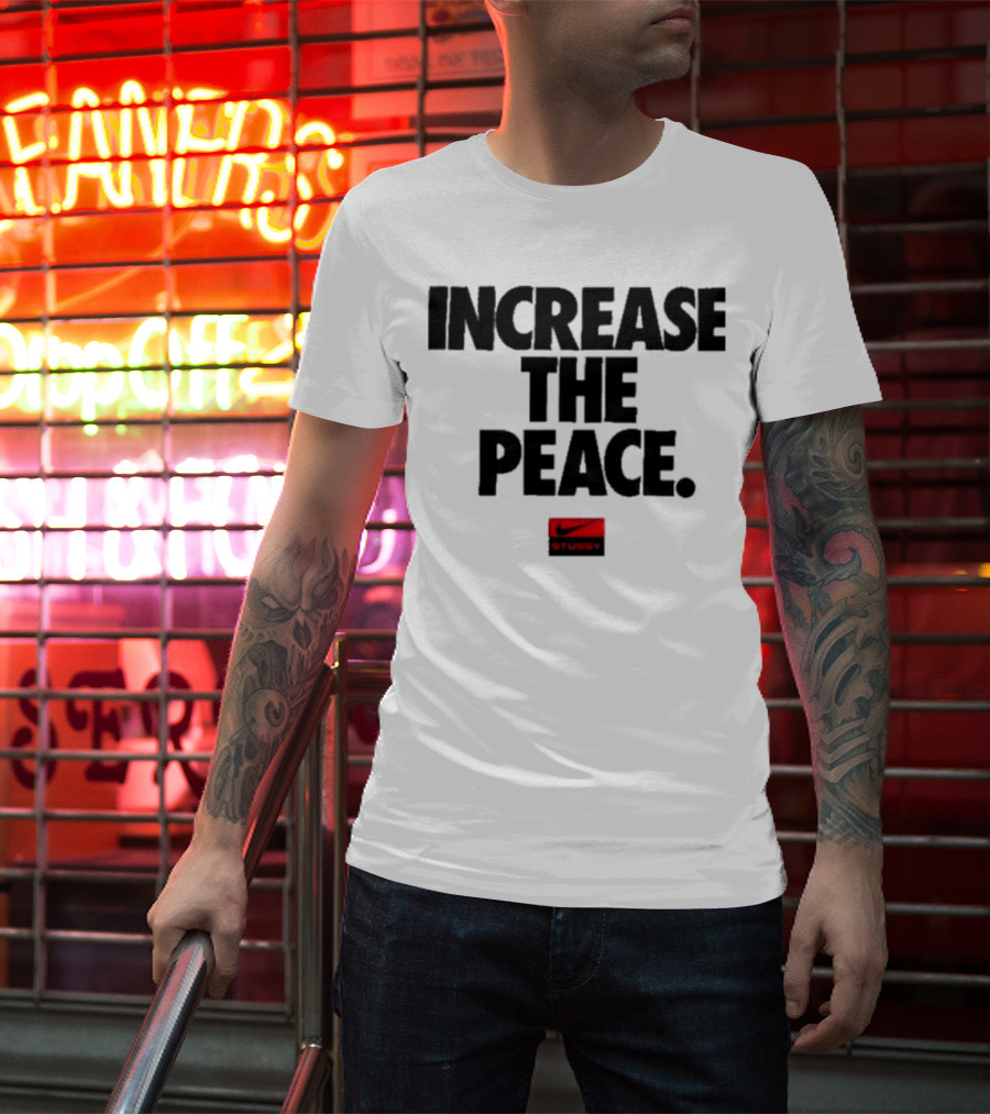Increase The Peace Stussy Red Swoosh T-Shirt