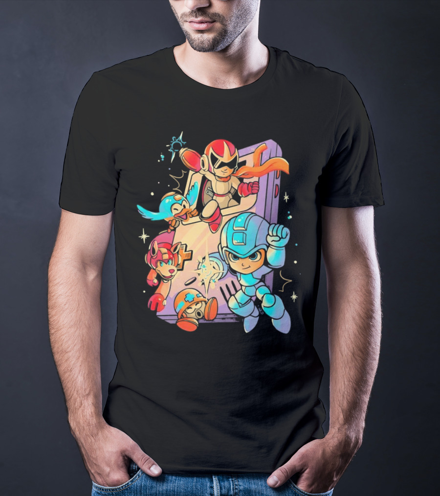Mega Man And Friends Adventure With Console Elements T-Shirt