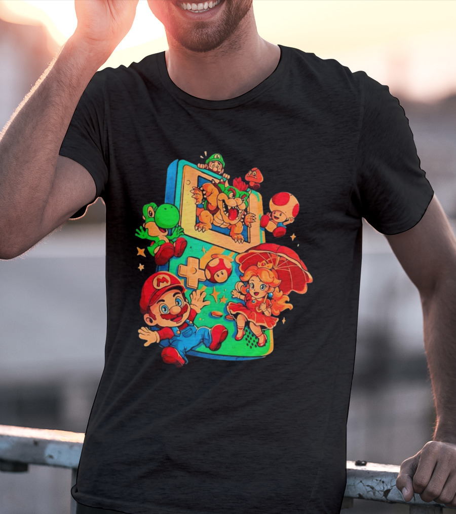 Super Mario Plumber Adventure Characters Game Icons T-Shirt