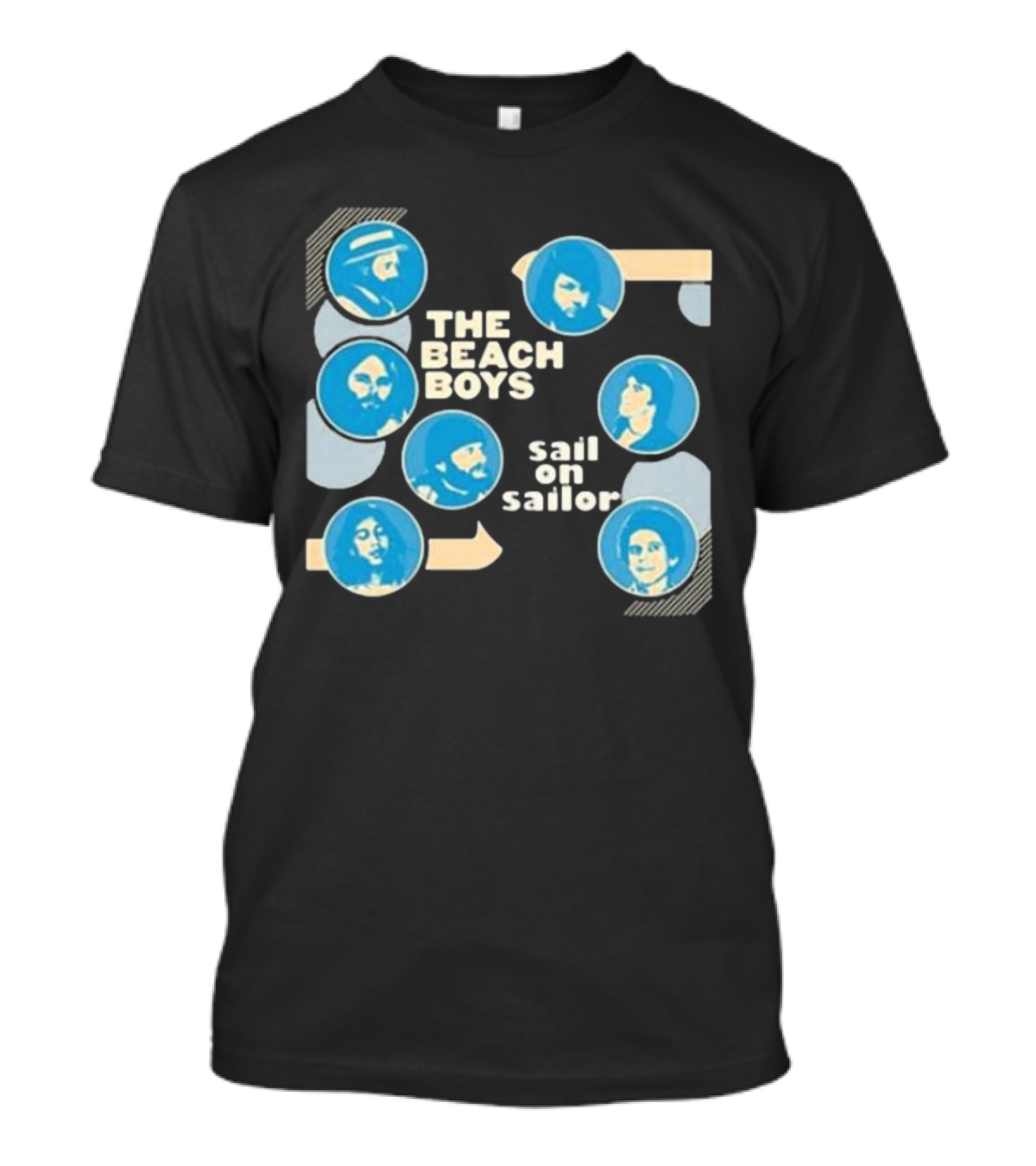 The Beach Boys Sail On Sailor Retro Blue Circles T-Shirt