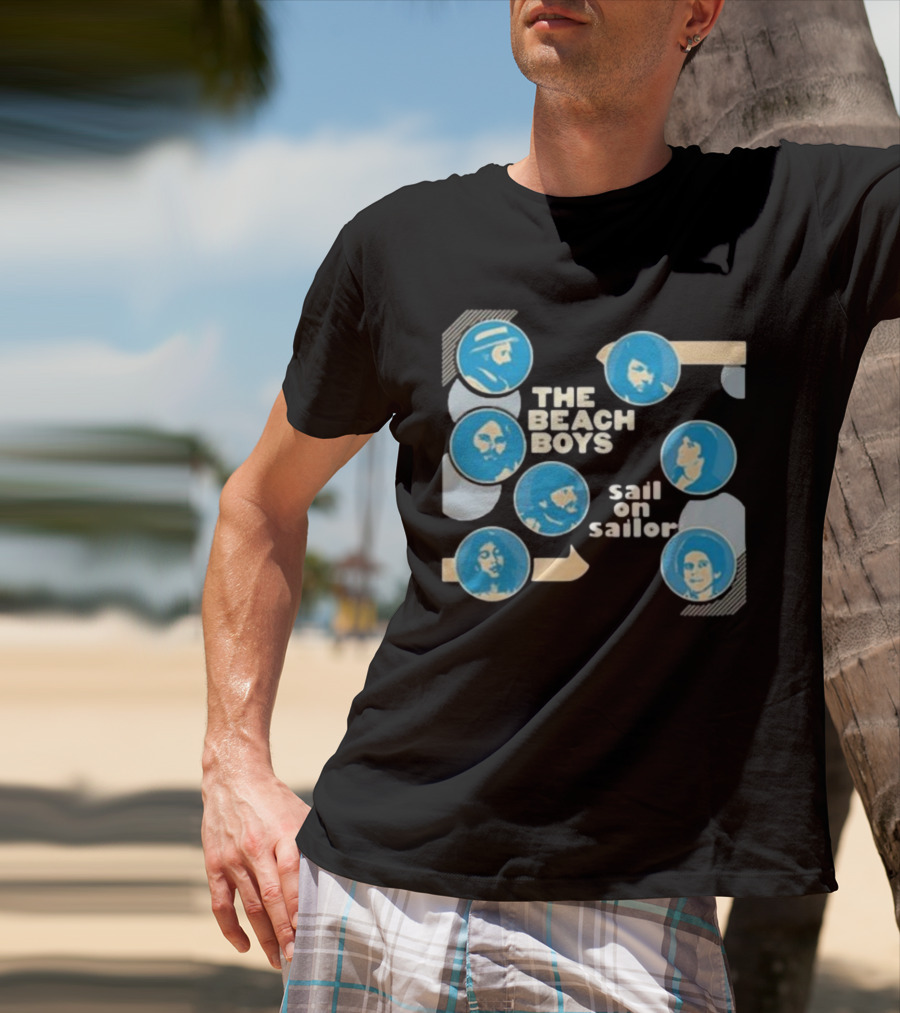 The Beach Boys Sail On Sailor Retro Blue Circles T-Shirt