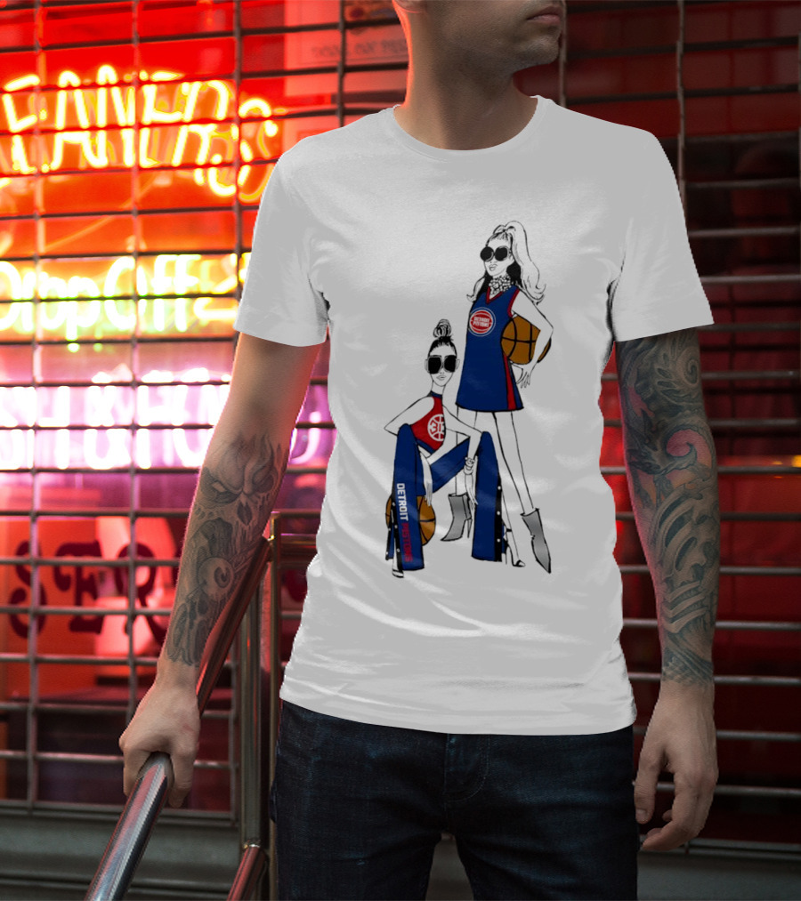 Detroit Pistons G-III 4Her Basketball Fashion Sisters Fitted Girls T-Shirt