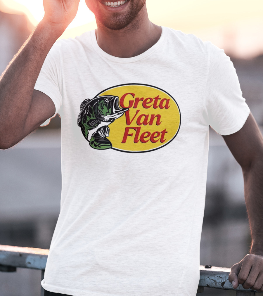 Greta Van Fleet Bass Fishing Oval Bass Emblem T-Shirt