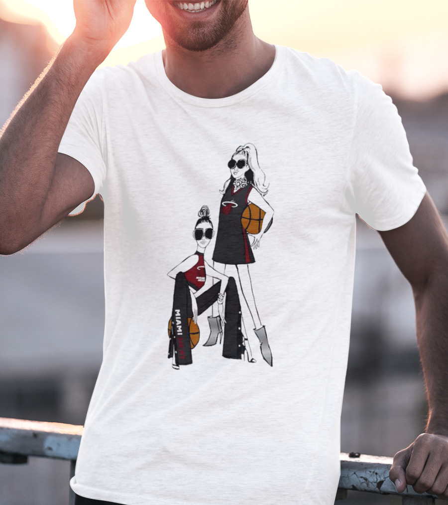 Miami Heat G-III 4Her Basketball Girls Fitted Fashion Lineup T-Shirt