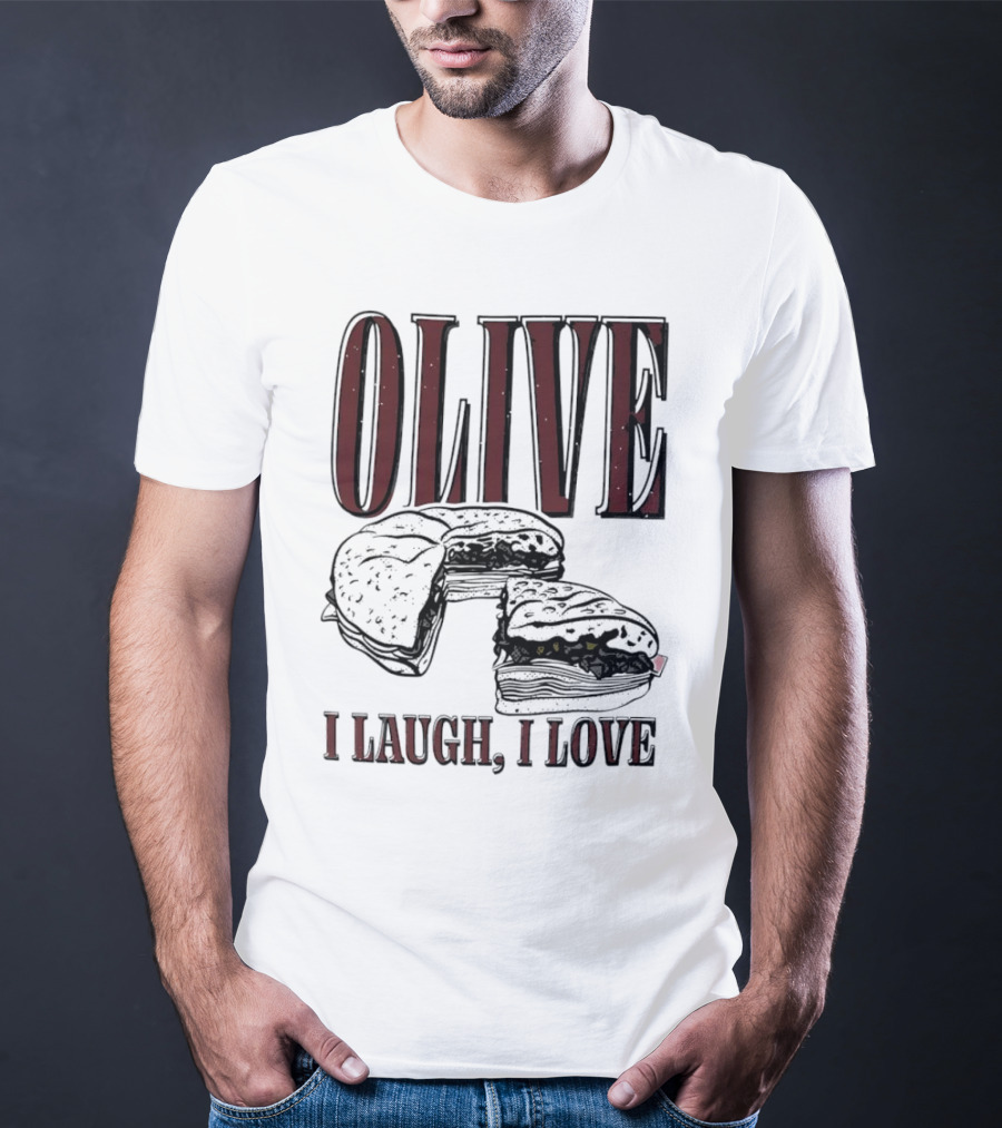 OLIVE I Laugh I Love Black Burger Joke T-Shirt