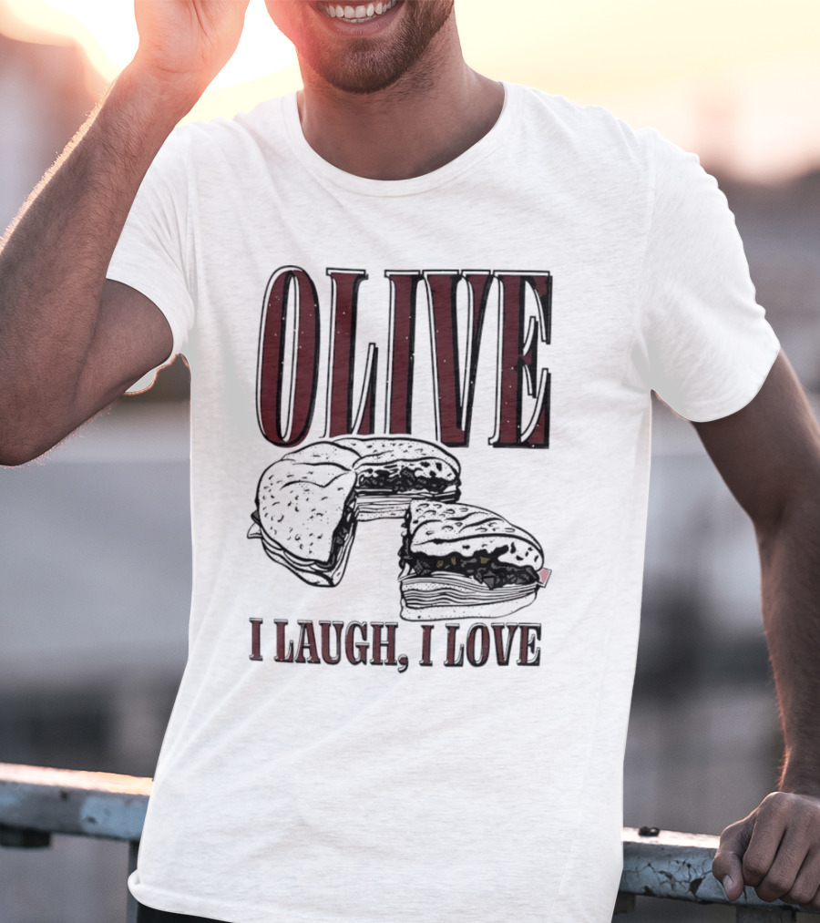 OLIVE I Laugh I Love Black Burger Joke T-Shirt