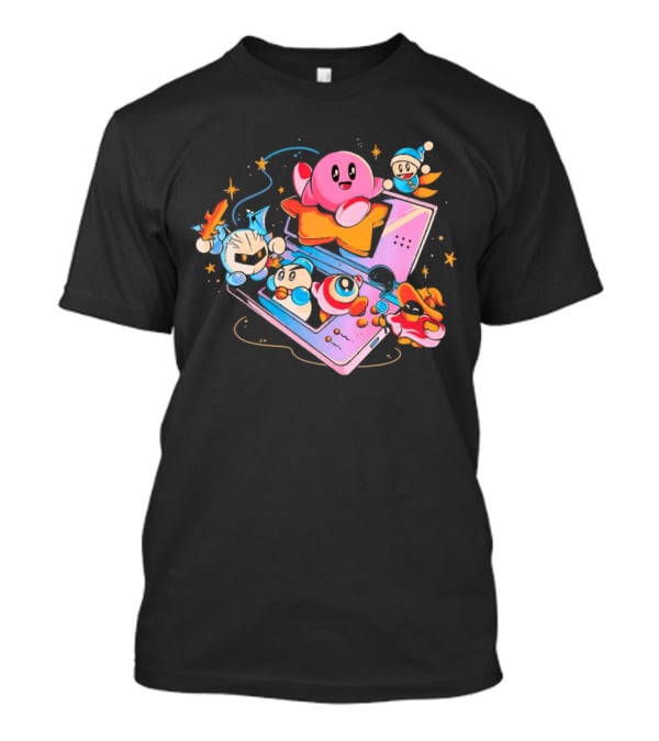 Kirby And Friends Adventure On Pink Portable Game Console T-Shirt