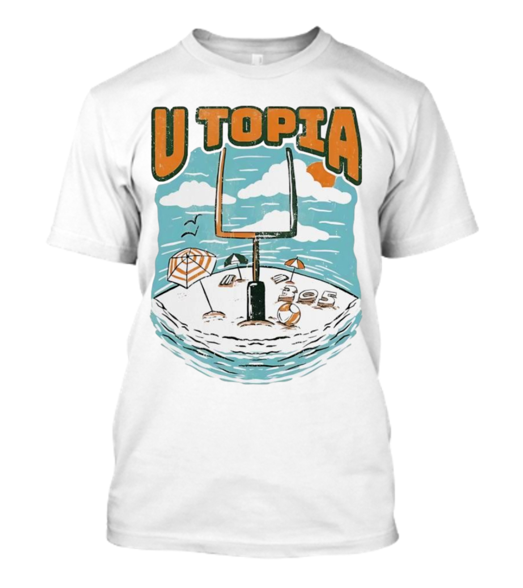 Miami Hurricanes U Topia 305 Beach Paradise T-Shirt