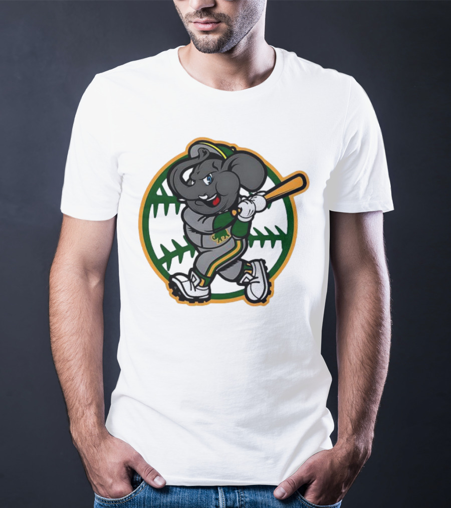 Oakland Baseball Elephant Batting Logo MLB T-Shirt