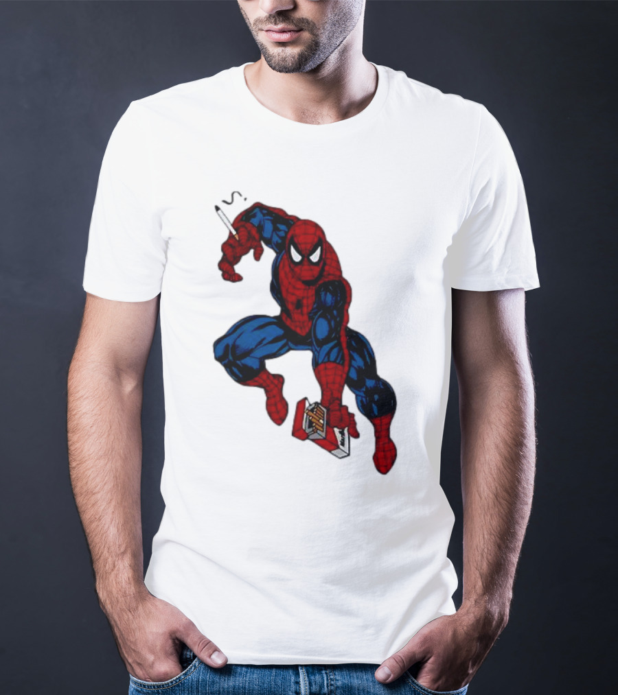Spider-Man Smokerman Smoking Cigarette Comic T-Shirt