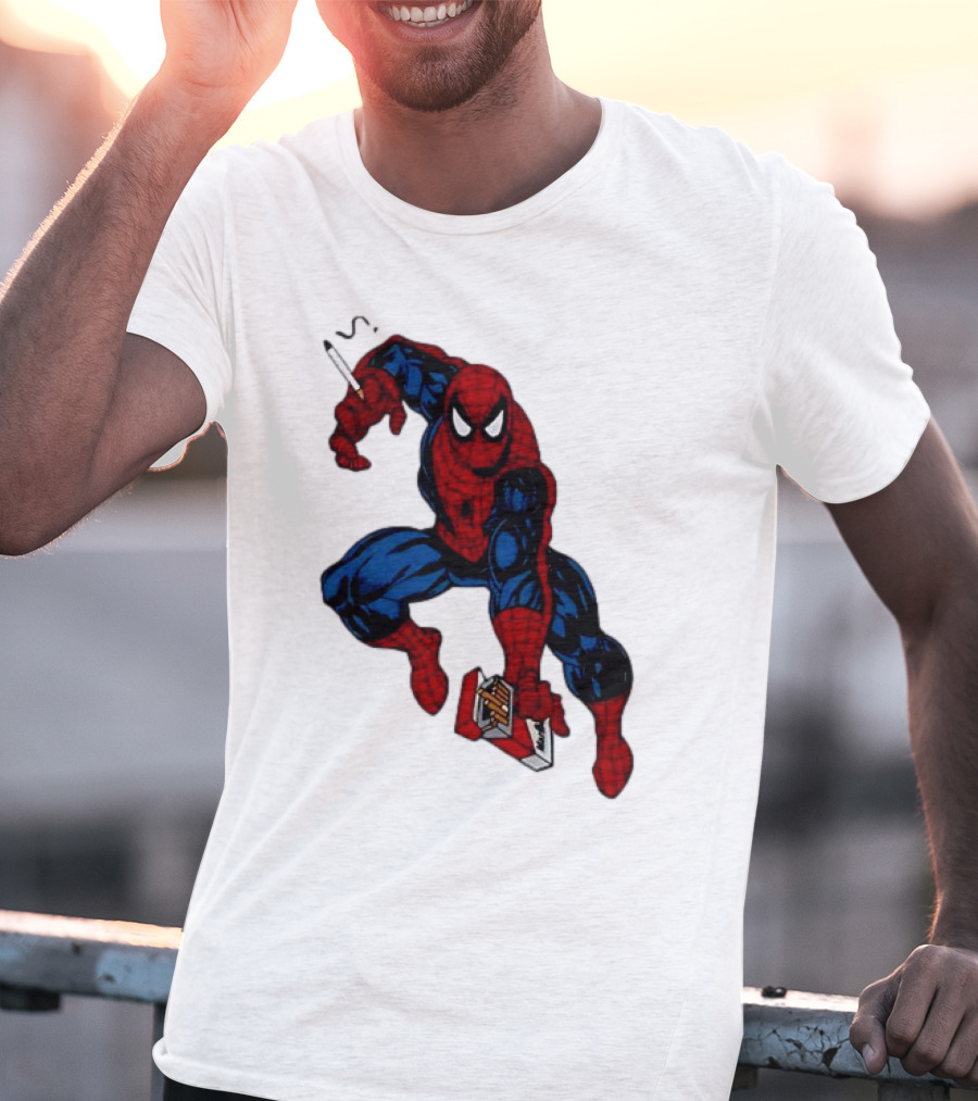 Spider-Man Smokerman Smoking Cigarette Comic T-Shirt