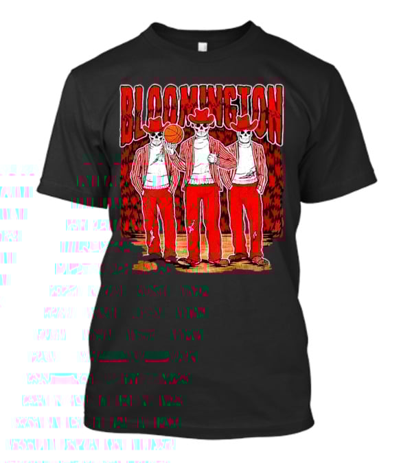 Bloomington Basketball Skeletons In Cowboy Hats T-Shirt