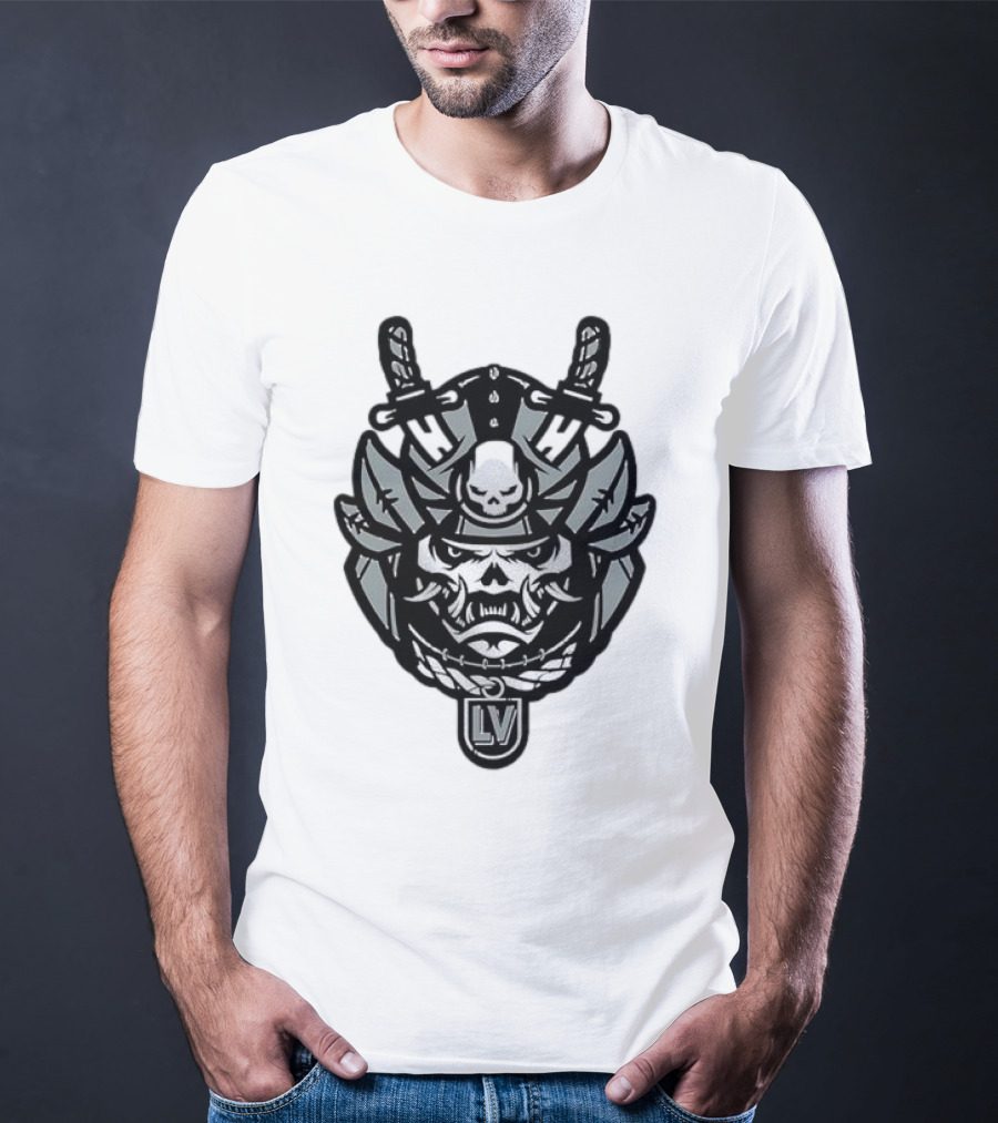 Las Vegas Raiders Samurai LV Skull Emblem T-Shirt