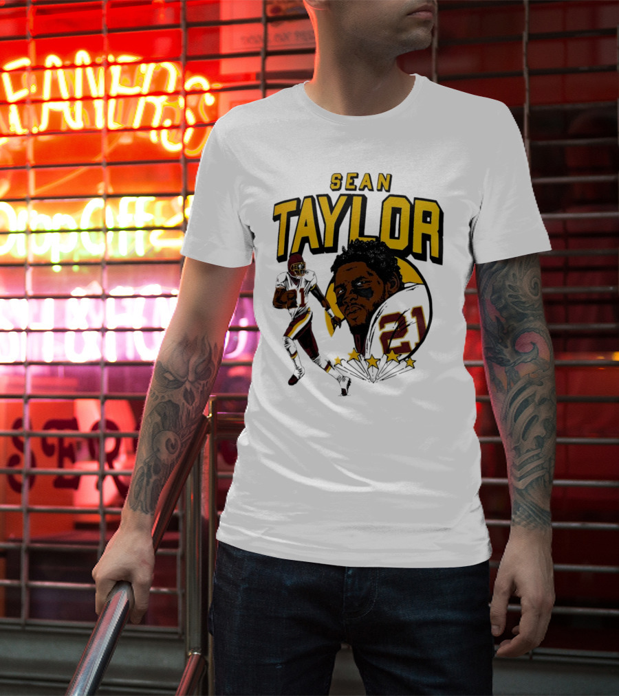 Sean Taylor Washington Commanders Caricature Player Signature T-Shirt