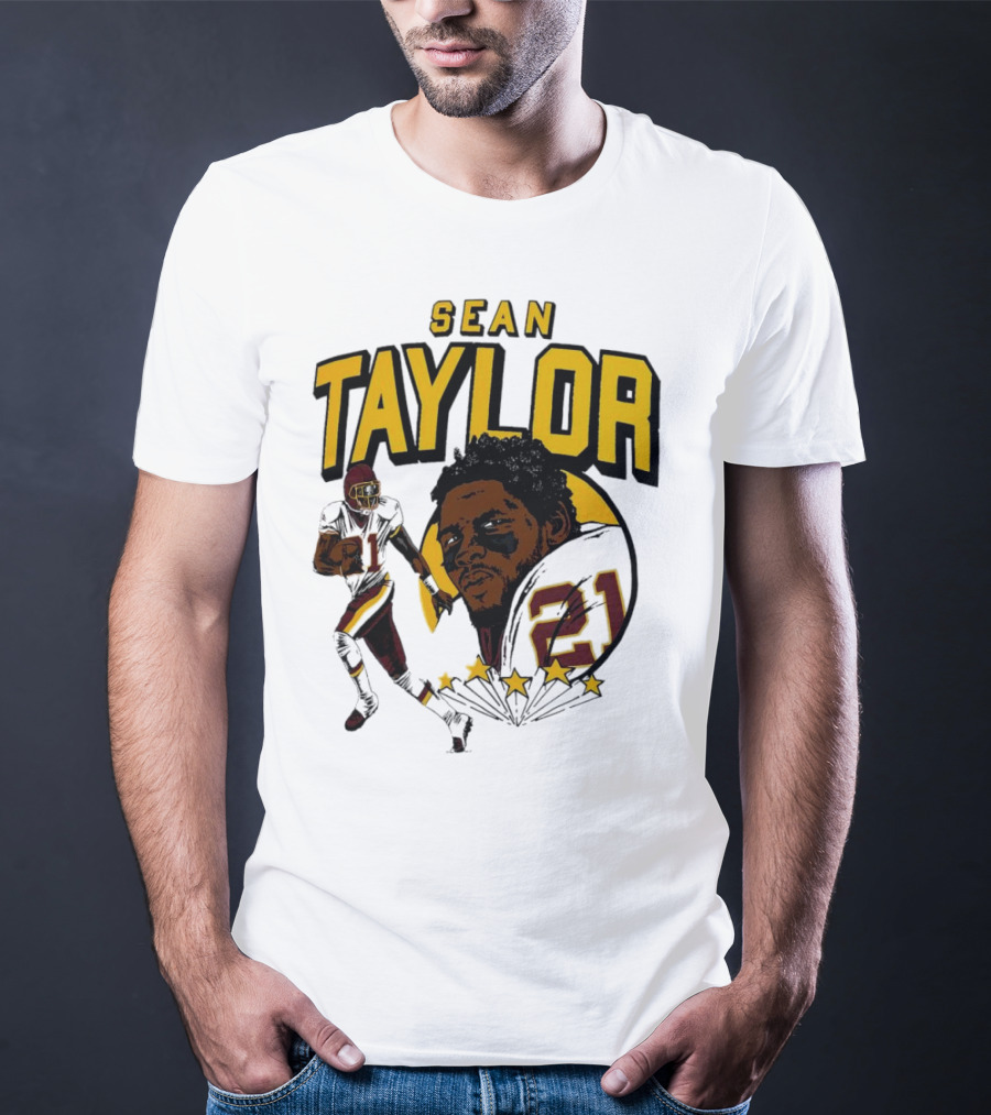 Sean Taylor Washington Commanders Caricature Player Signature T-Shirt